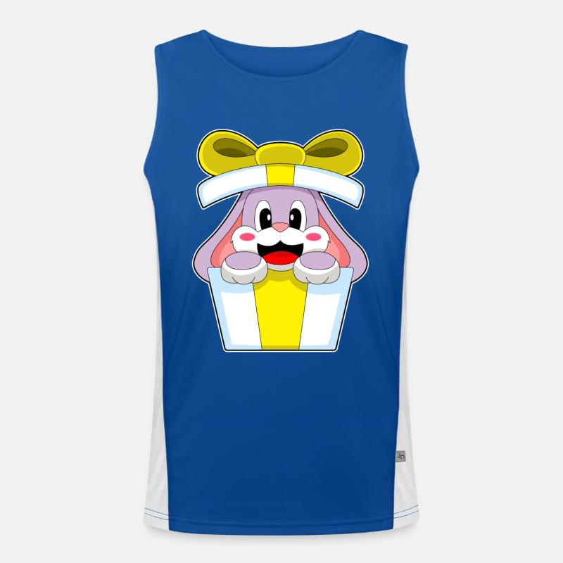 Bunny Christmas Package Men's Functional Contrast Tank Top 
