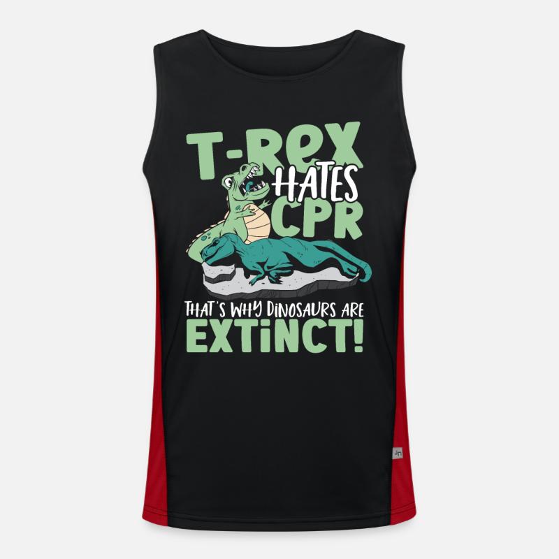 T-Rex hasst HLW Deshalb sind Dinosaurier Funktionelles Kontrast-Tank Top für Männer 