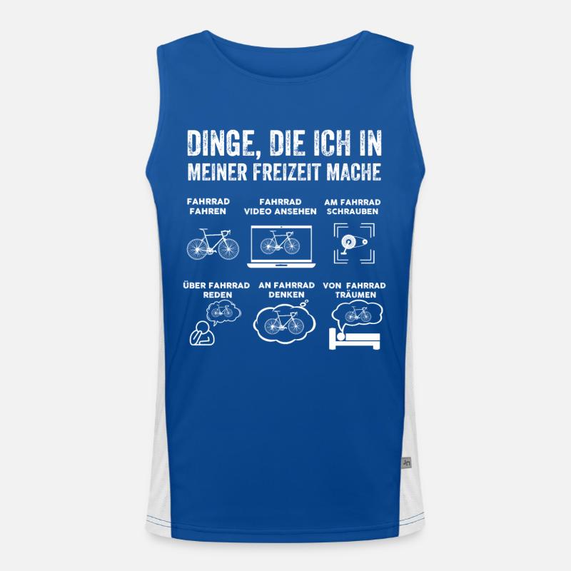 Things Die Ich In Meiner Freizeit Mache Bicycle Funktionelles Kontrast-Tank Top für Männer 