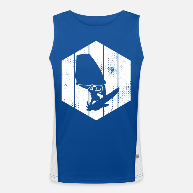Funny windsurfer Men's Functional Contrast Tank Top 