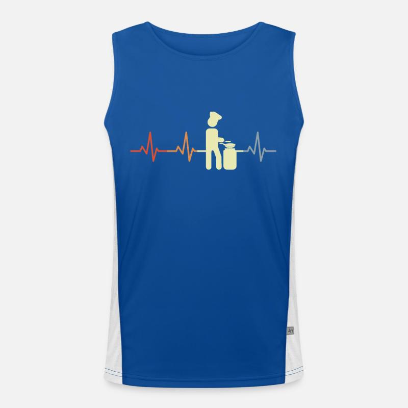 Kochen Strichmännchen Herzklopfen Funktionelles Kontrast-Tank Top für Männer 