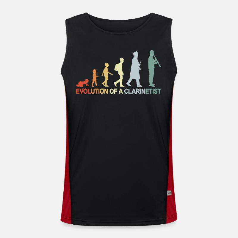 Clarinet Evolution - Men's Functional Contrast Tank Top  - black/red