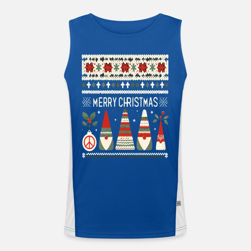 Christmas Gnomes Strickmuster Funktionelles Kontrast-Tank Top für Männer 