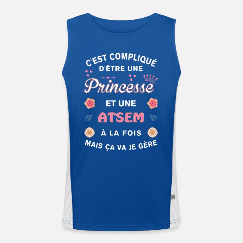 Cadeau Humoristique ATSEM Princesse Débardeur respirant contrasté Homme 