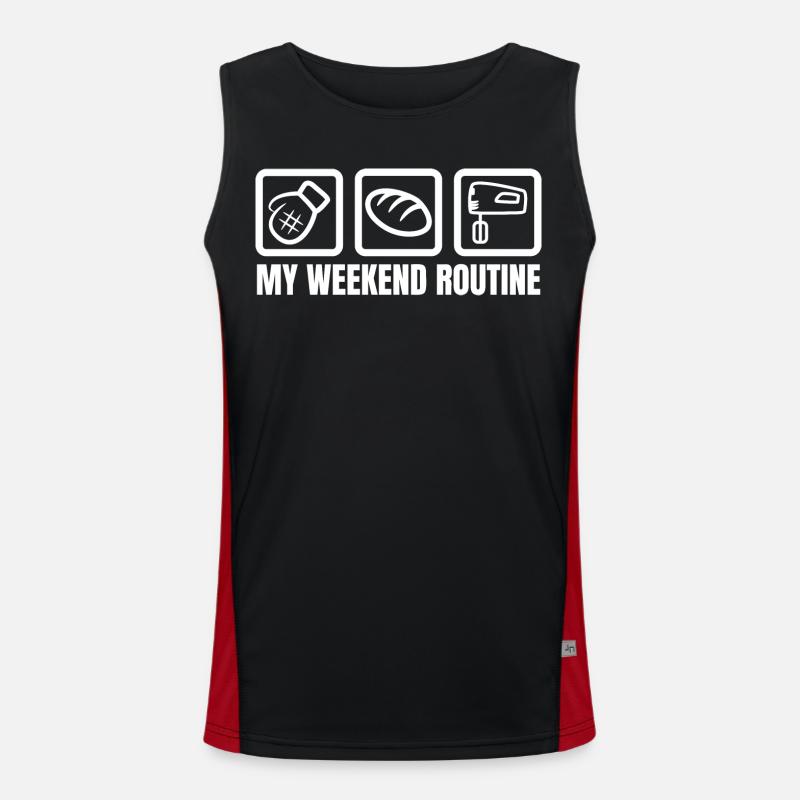 Fun Bakery Weekend - Men's Functional Contrast Tank Top  - black/red