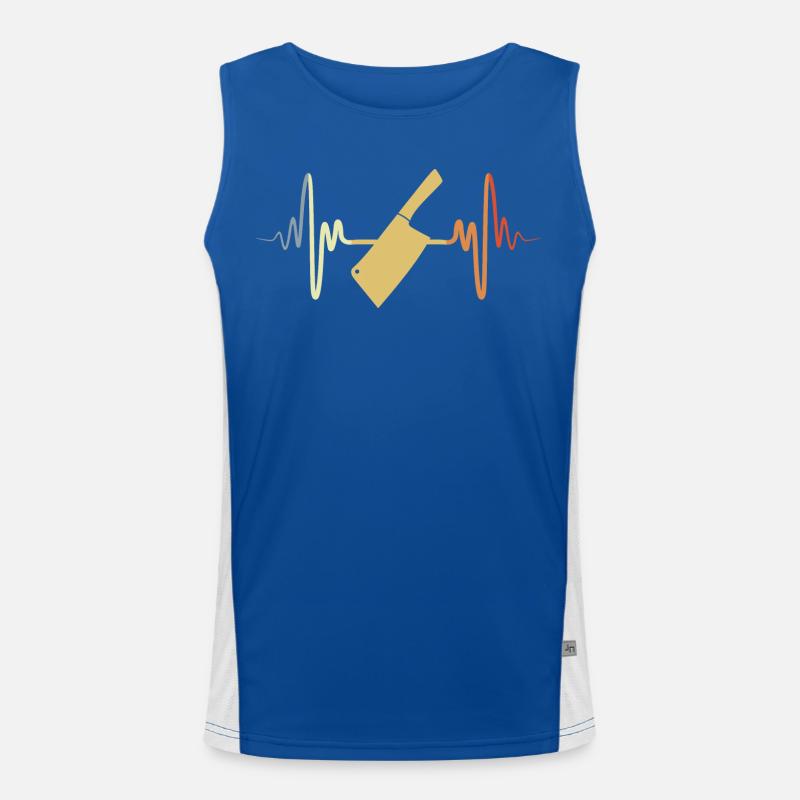 Hackbeil EKG Herzlinie Funktionelles Kontrast-Tank Top für Männer 