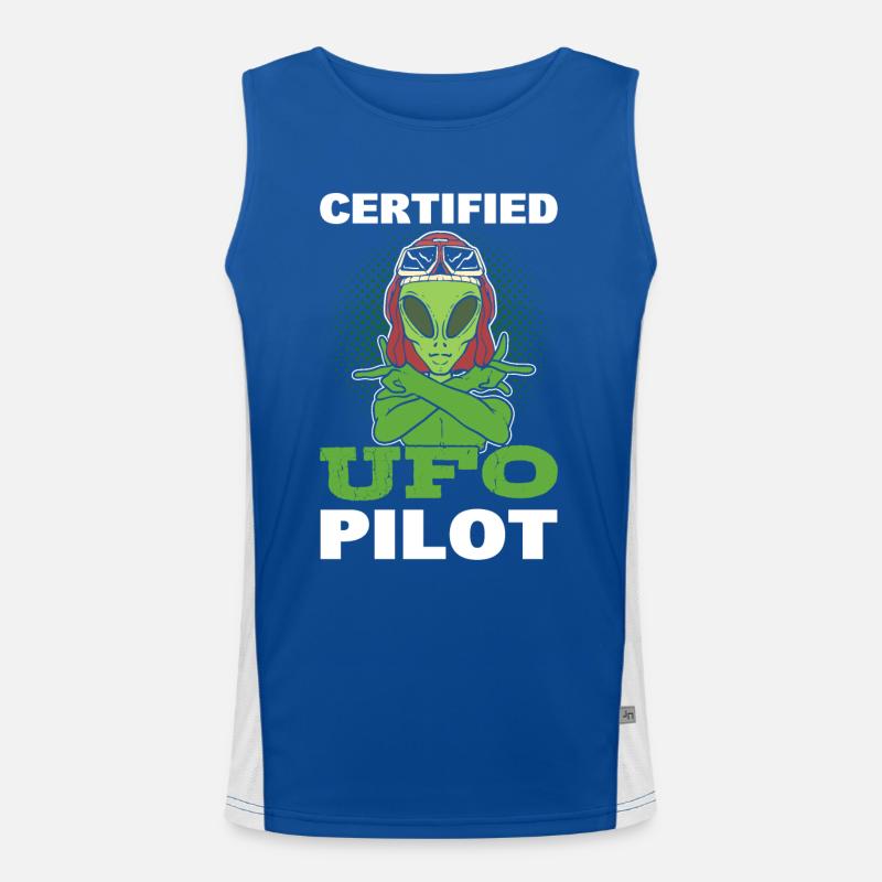 Certified UFO Pilot UFO Alien Hunter Funktionelles Kontrast-Tank Top für Männer 