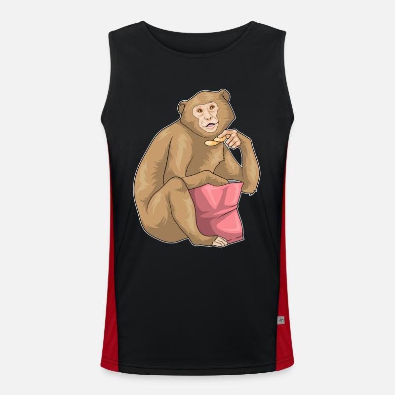 Monkey Potato Chips - Men's Functional Contrast Tank Top - black/red
