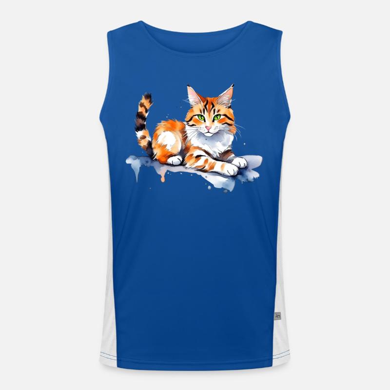 Cat in the snow Men's Functional Contrast Tank Top 