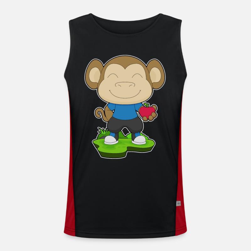 Monkey Apple - Men's Functional Contrast Tank Top  - black/red