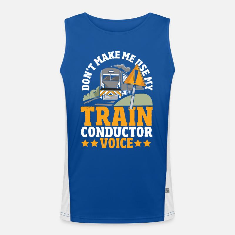 Don't Make Me Use My Train Conductor Voice Train Funktionelles Kontrast-Tank Top für Männer 