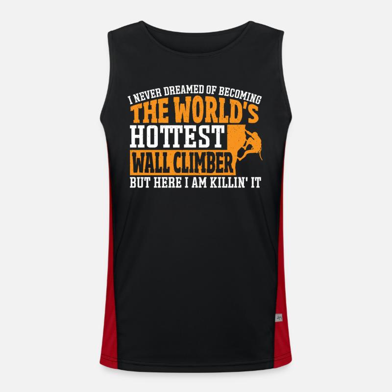 Wall Climbing The World's Hottest Wall Climber Funktionelles Kontrast-Tank Top für Männer 