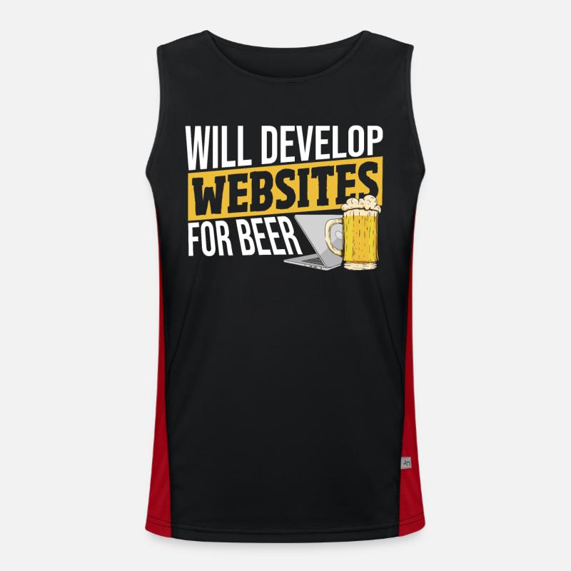 Will Develop Websites For Beer Web Developer Funktionelles Kontrast-Tank Top für Männer 