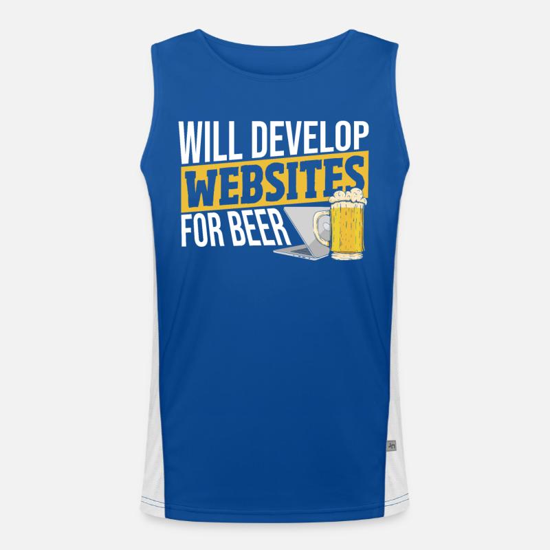 Will Develop Websites For Beer Web Developer Funktionelles Kontrast-Tank Top für Männer 