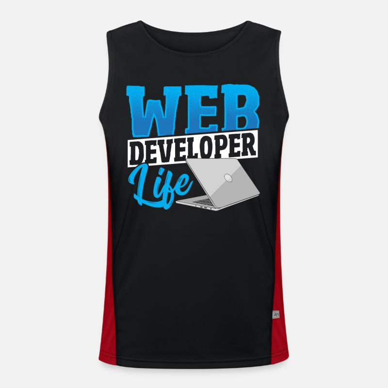 Web Developer Life Web Developer Programmer Funktionelles Kontrast-Tank Top für Männer 