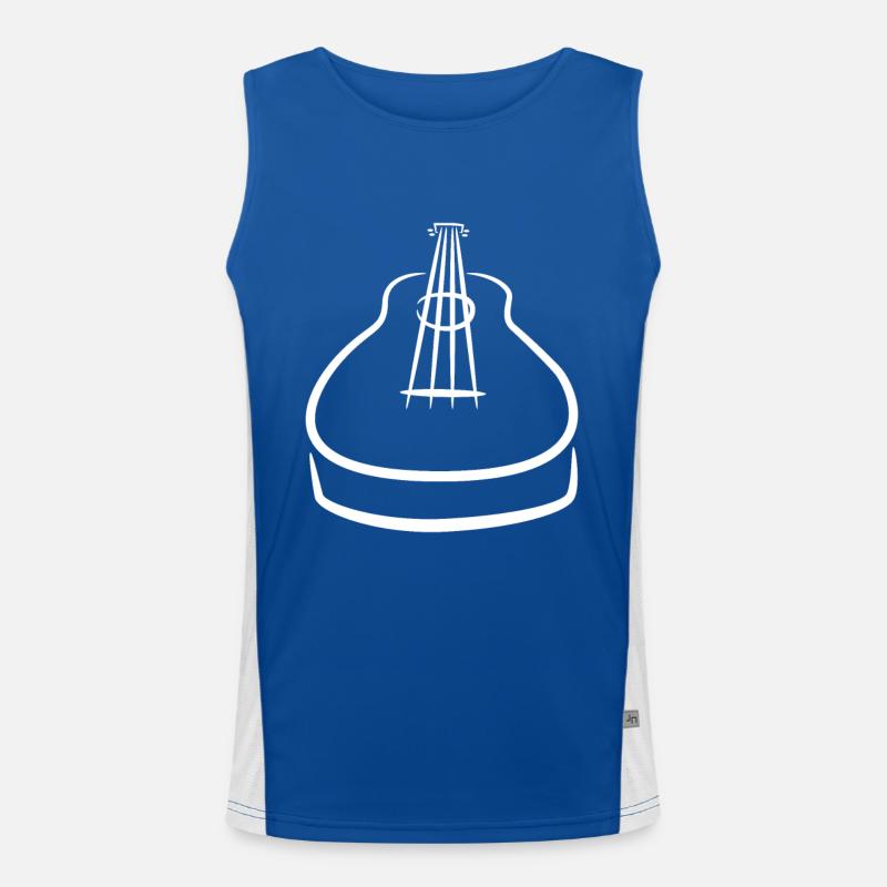 Ukulele Zeichnung Funktionelles Kontrast-Tank Top für Männer 