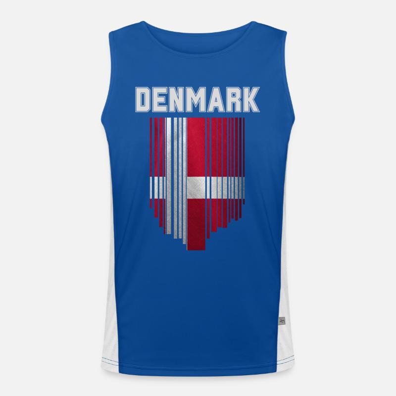 Drapeau du Danemark, fierté danoise Débardeur respirant contrasté Homme 