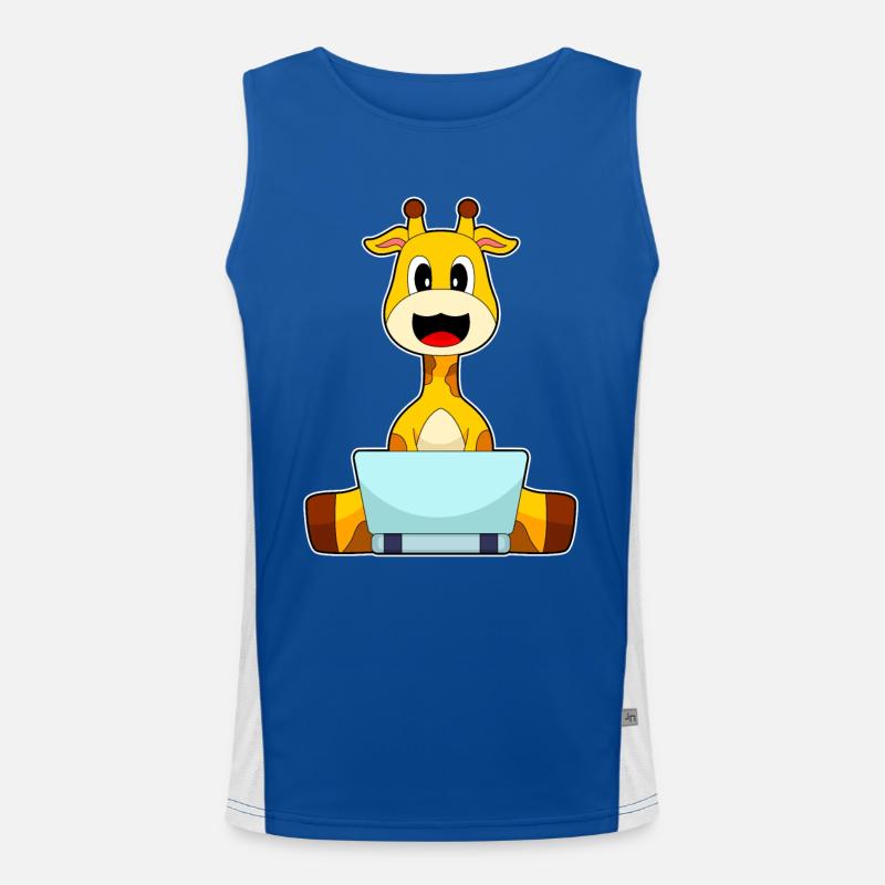 Giraffe Laptop Men's Functional Contrast Tank Top 