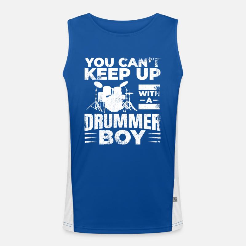 Drummer Junge Funktionelles Kontrast-Tank Top für Männer 