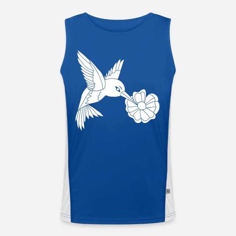 White Foraging Bird Men's Functional Contrast Tank Top 