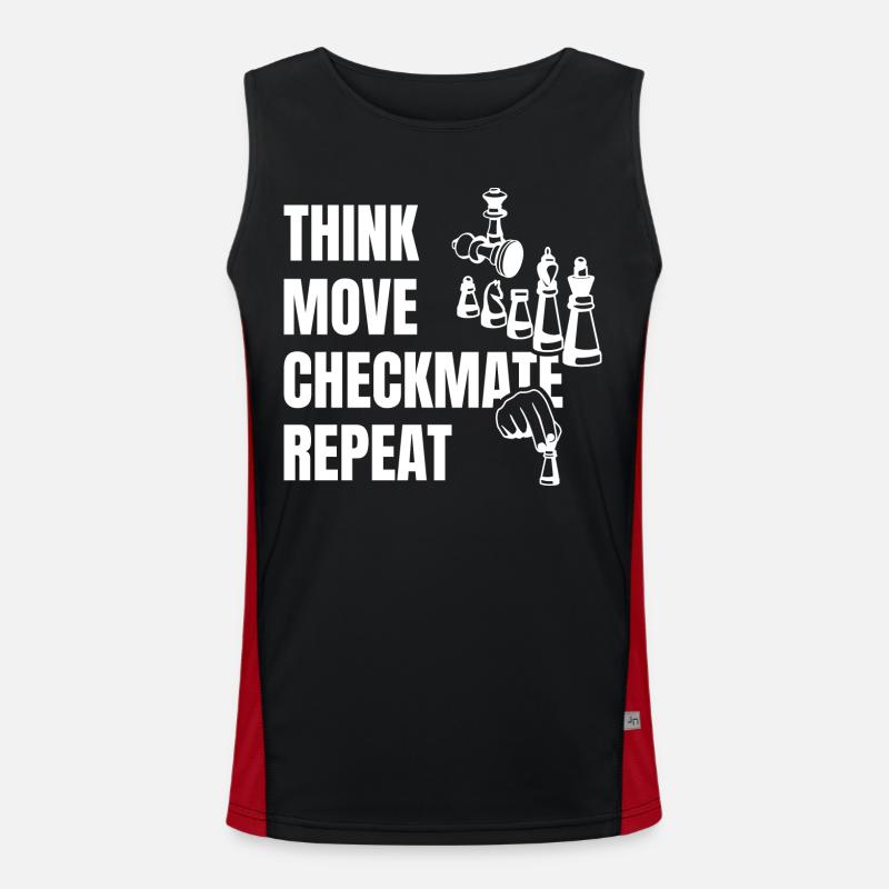 Think Play Checkmate Next - Men's Functional Contrast Tank Top  - black/red