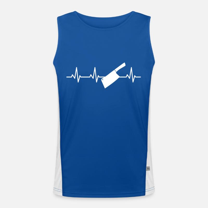 Hackbeil Herzschlag Funktionelles Kontrast-Tank Top für Männer 