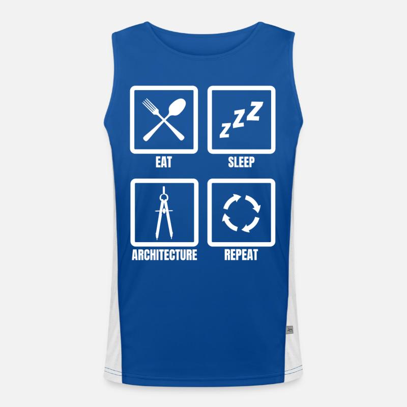 Eat Sleep Architecture Repeat Men's Functional Contrast Tank Top 