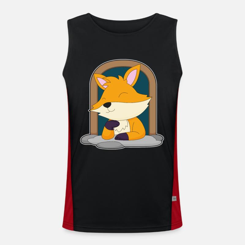 Cute Fox - Men's Functional Contrast Tank Top - black/red