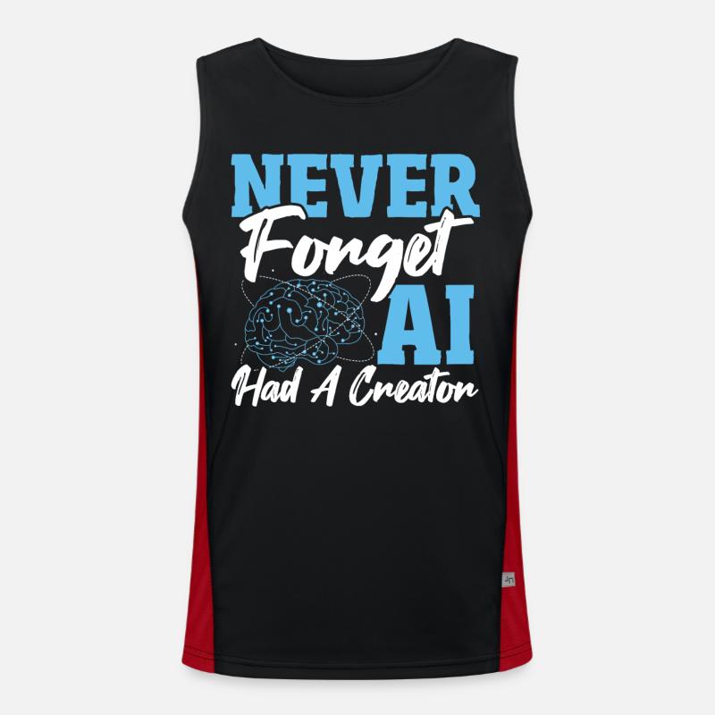 Robot AI Computer Scientist AI Machine Learning Men's Functional Contrast Tank Top 