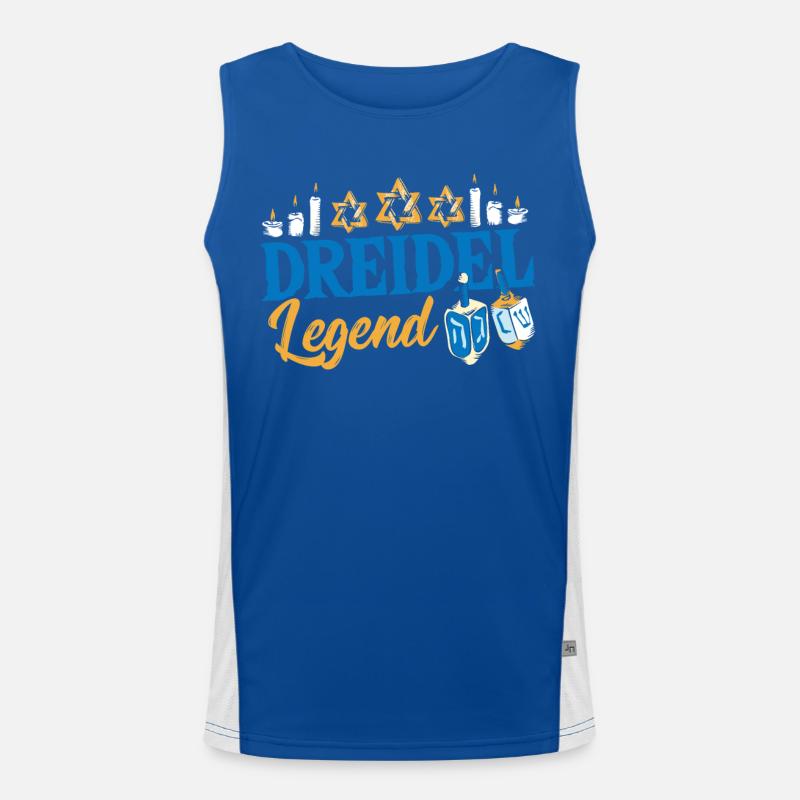 Dreidel Hanoukka Articles juifs de Hanoukka Débardeur respirant contrasté Homme 