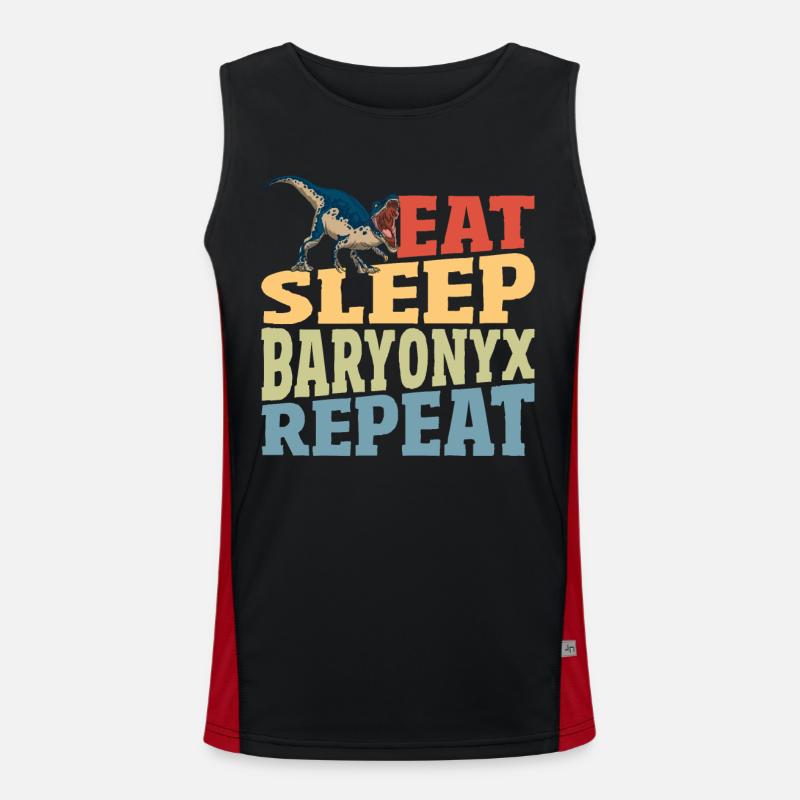 Dinosaur Baryonyx Dinosaur Lover Theropod Dino Men's Functional Contrast Tank Top 
