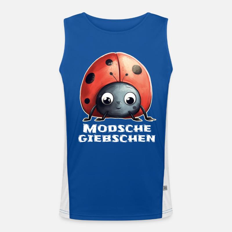 Modschegiebchen Marienkäfer Sächsisch Geschenk Funktionelles Kontrast-Tank Top für Männer 