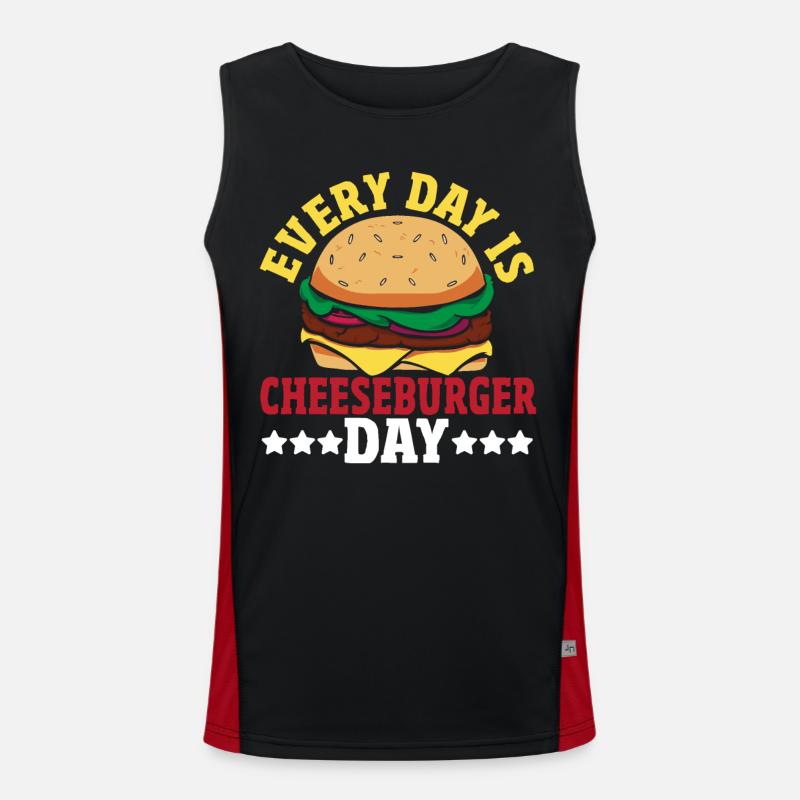 Hamburger Cheese Cheeseburger Snacks Cheeseburger Men's Functional Contrast Tank Top 