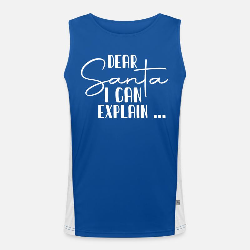 Dear Santa I Can Explain Men's Functional Contrast Tank Top 