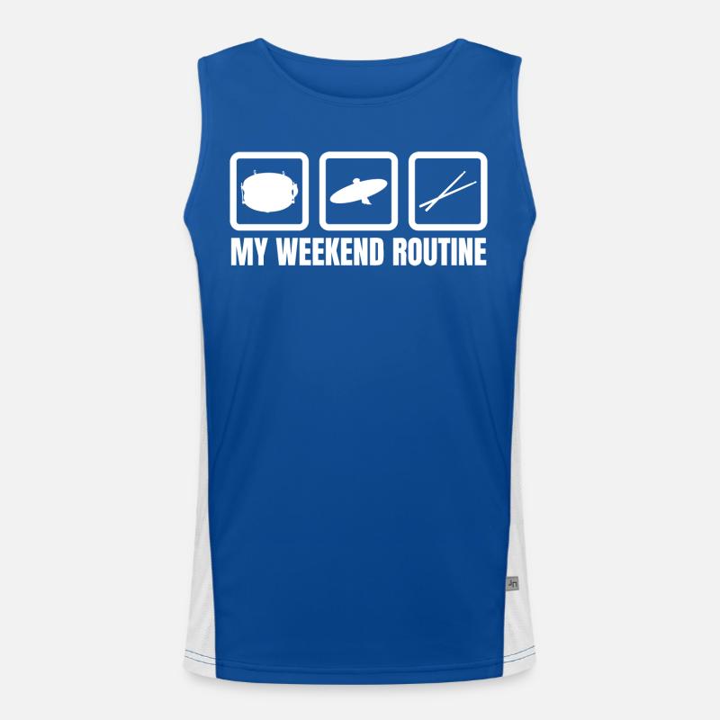 Schlagzeuger Wochenendroutine Funktionelles Kontrast-Tank Top für Männer 