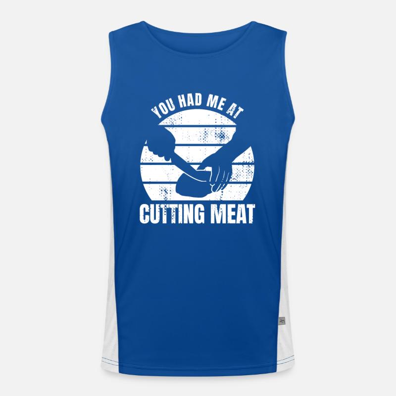 Citation drôle de boucher Débardeur respirant contrasté Homme 