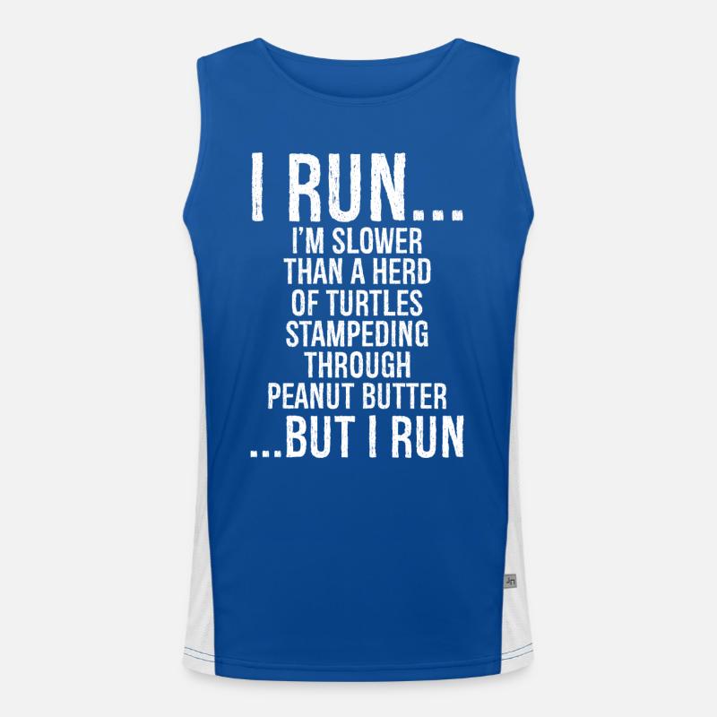 Ich renne, ich bin langsamer als eine Schildkrötenherde, lustig Funktionelles Kontrast-Tank Top für Männer 