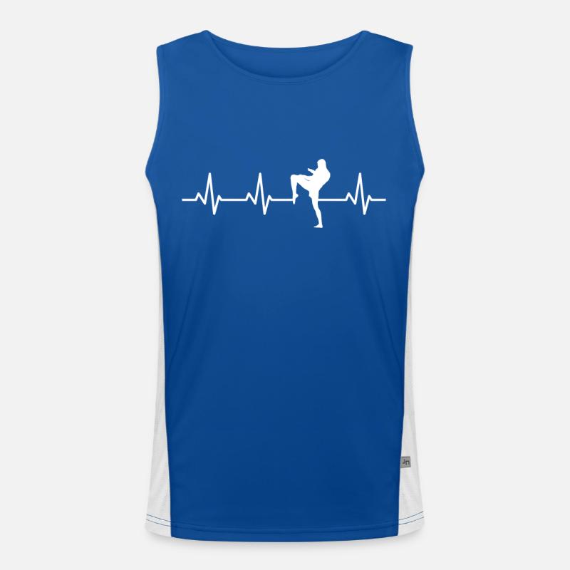 Kickboxer EKG Herzklopfen Funktionelles Kontrast-Tank Top für Männer 