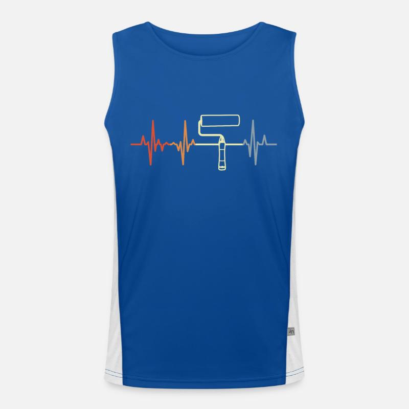 Farbroller Herzschlag Funktionelles Kontrast-Tank Top für Männer 