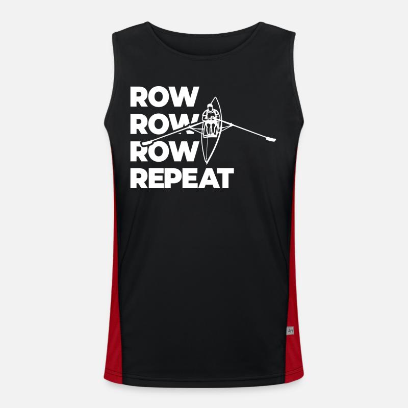 Rowing Rowing Rowing Repeat Rowing - Men's Functional Contrast Tank Top  - black/red