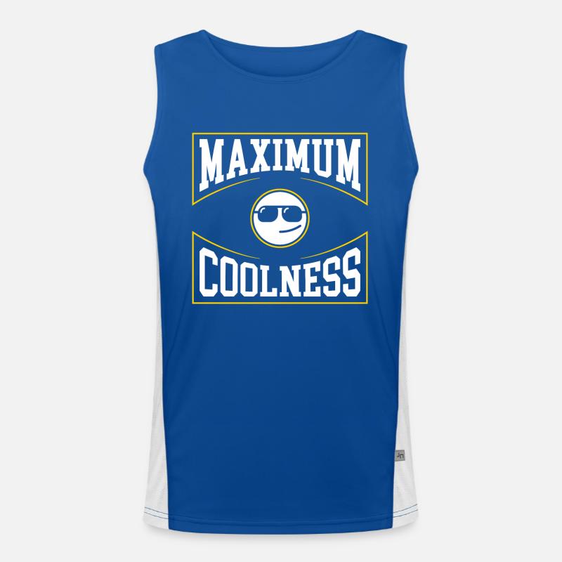 Maximum Coolness Retro Emoticon Design Men's Functional Contrast Tank Top 
