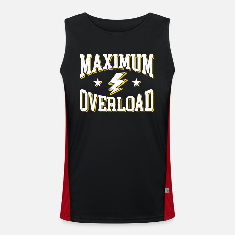 Maximum Overload Bold Retro Print - Men's Functional Contrast Tank Top - black/red