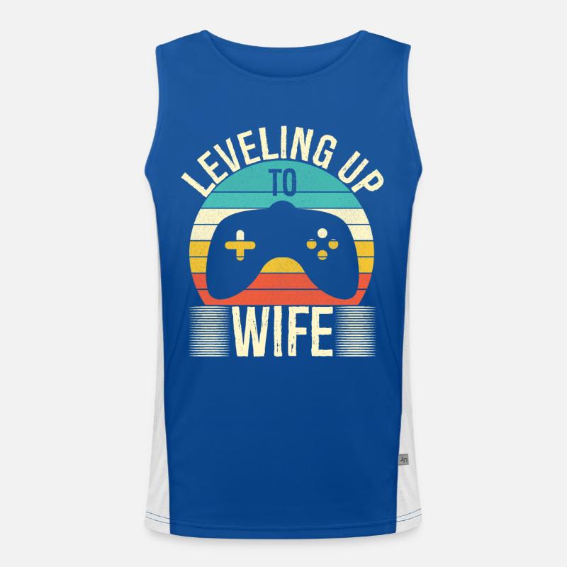 Ehefrau Gamer steigt zur Ehefrau auf Funktionelles Kontrast-Tank Top für Männer 