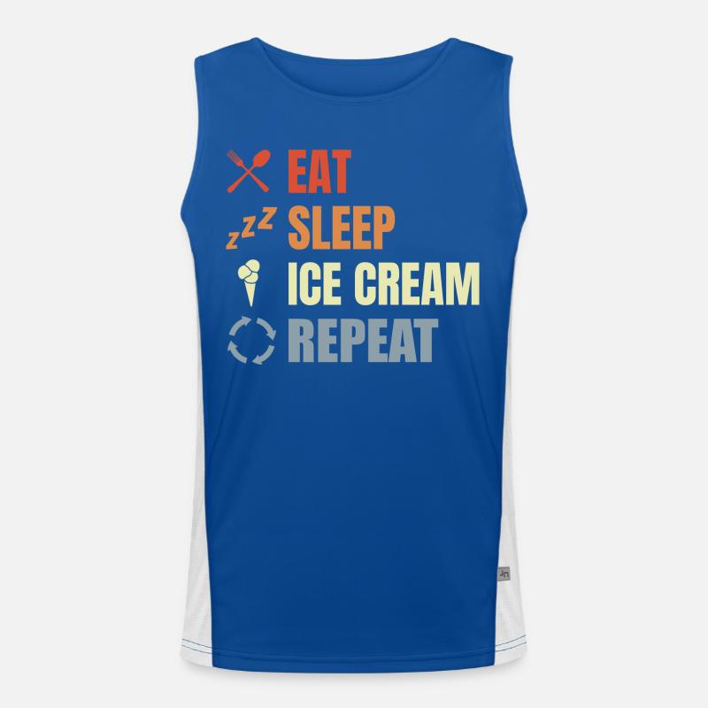 Eat Sleep Ice Cream Repeat Men's Functional Contrast Tank Top 