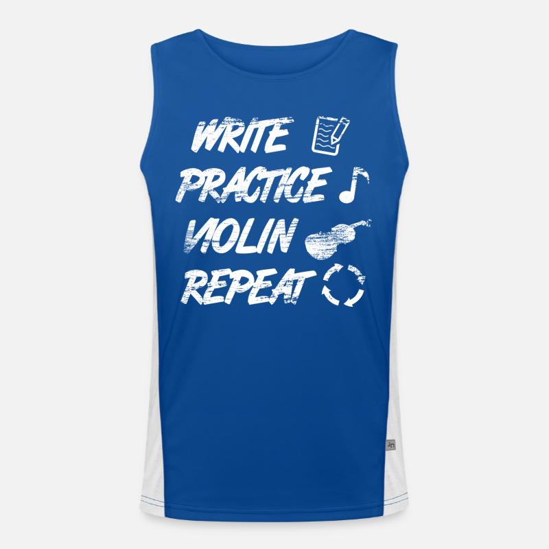 Practice writing, repeat violin Men's Functional Contrast Tank Top 