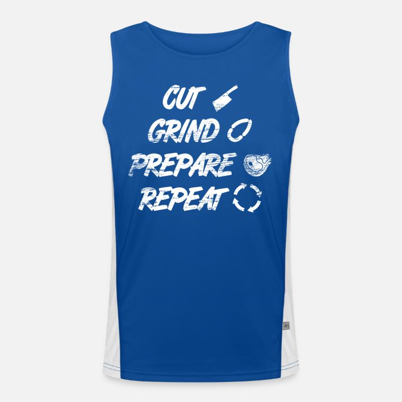Schneiden Schleifen Vorbereiten Funktionelles Kontrast-Tank Top für Männer 