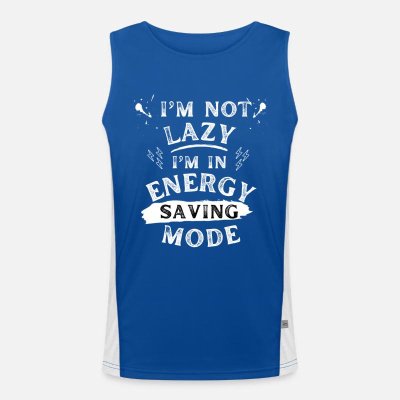 I'm not lazy - Text Tee Men's Functional Contrast Tank Top 