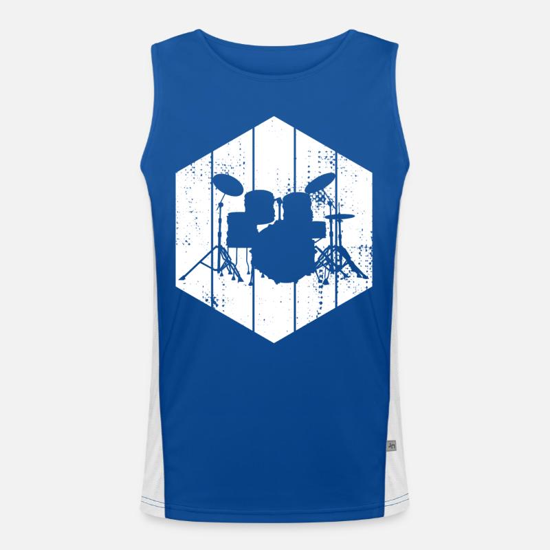 Drum Set Drawing Men's Functional Contrast Tank Top 