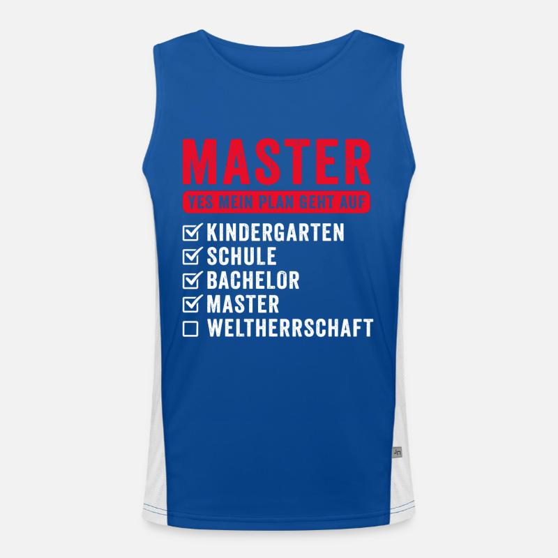 Plan World Herrschaft Funny Master Graduation Gift Funktionelles Kontrast-Tank Top für Männer 