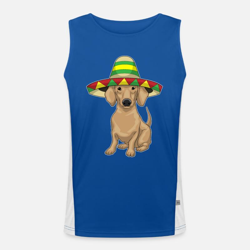 Dackel Sombrero Funktionelles Kontrast-Tank Top für Männer 